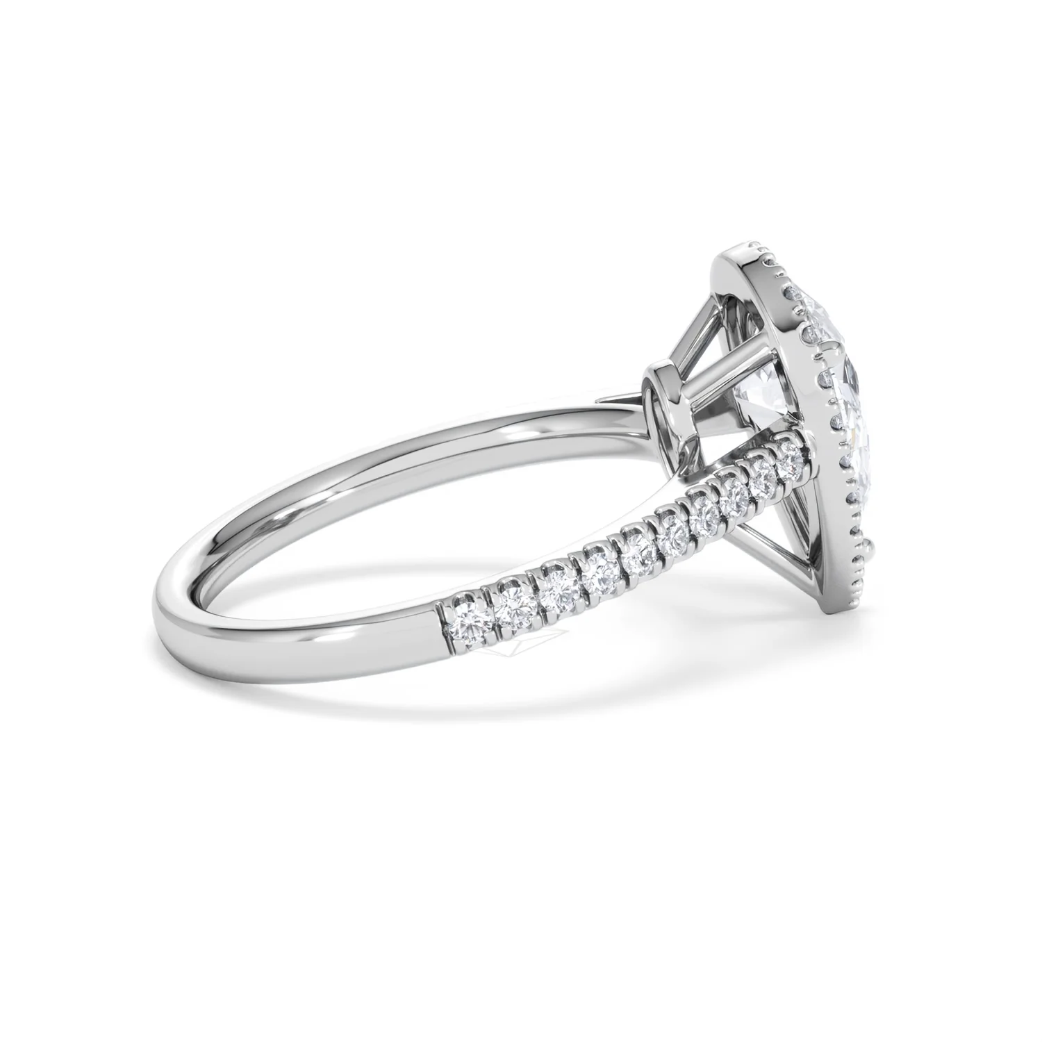 Diana Lab Diamond Pear Halo Engagement Ring 18KW Gold 2.10ct F/VS1 - Image 34