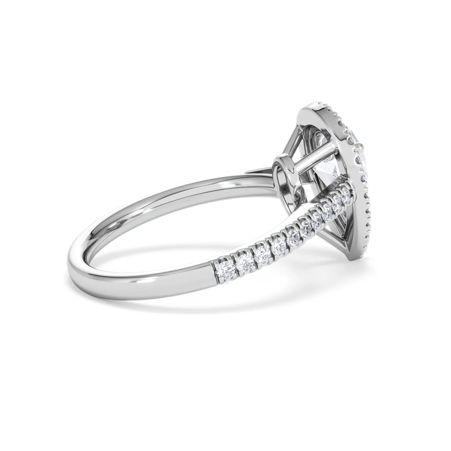 Diana Lab Diamond Pear Halo Engagement Ring 18KW Gold 2.10ct F/VS1 - Image 36
