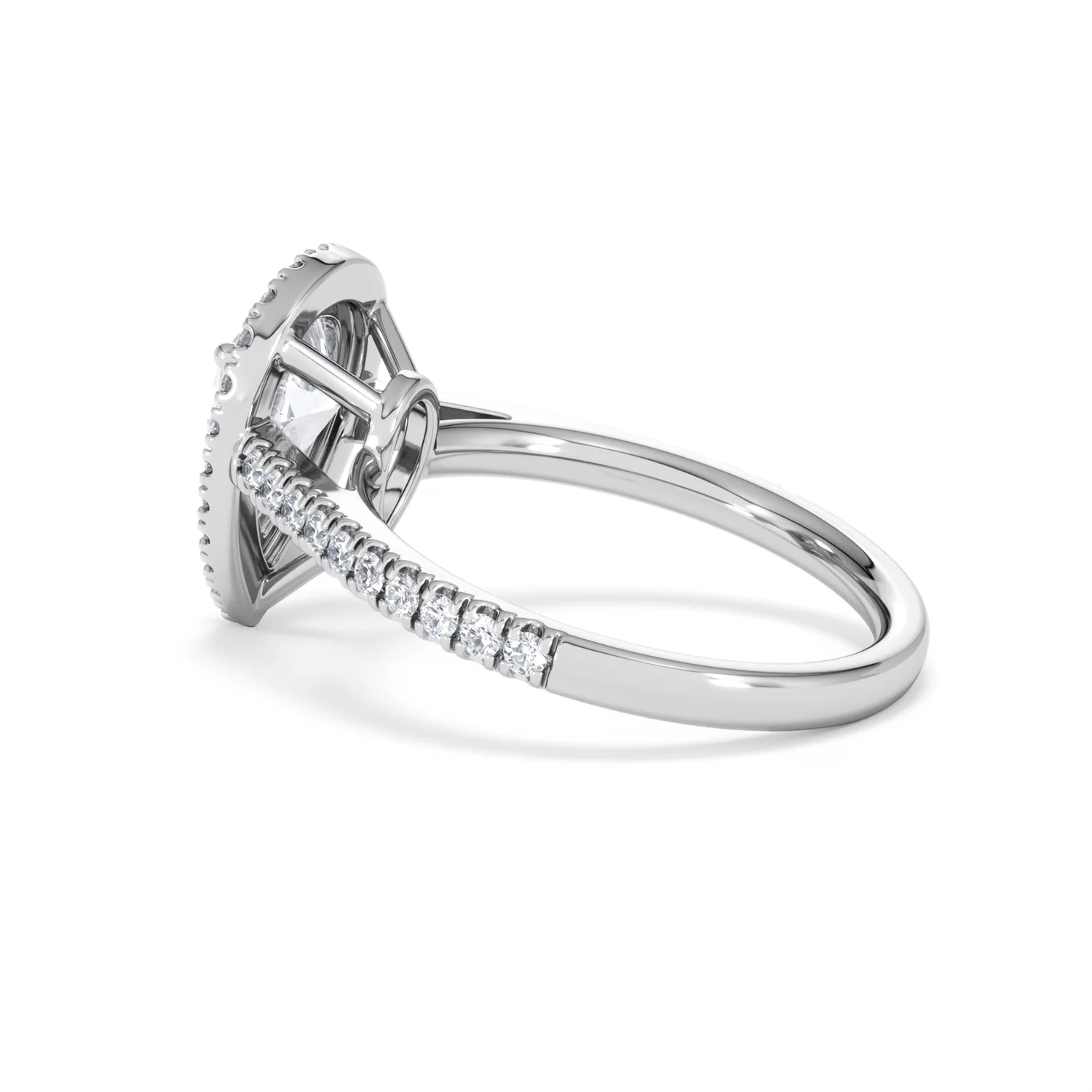 Diana Lab Diamond Pear Halo Engagement Ring 18KW Gold 2.10ct F/VS1 - Image 65