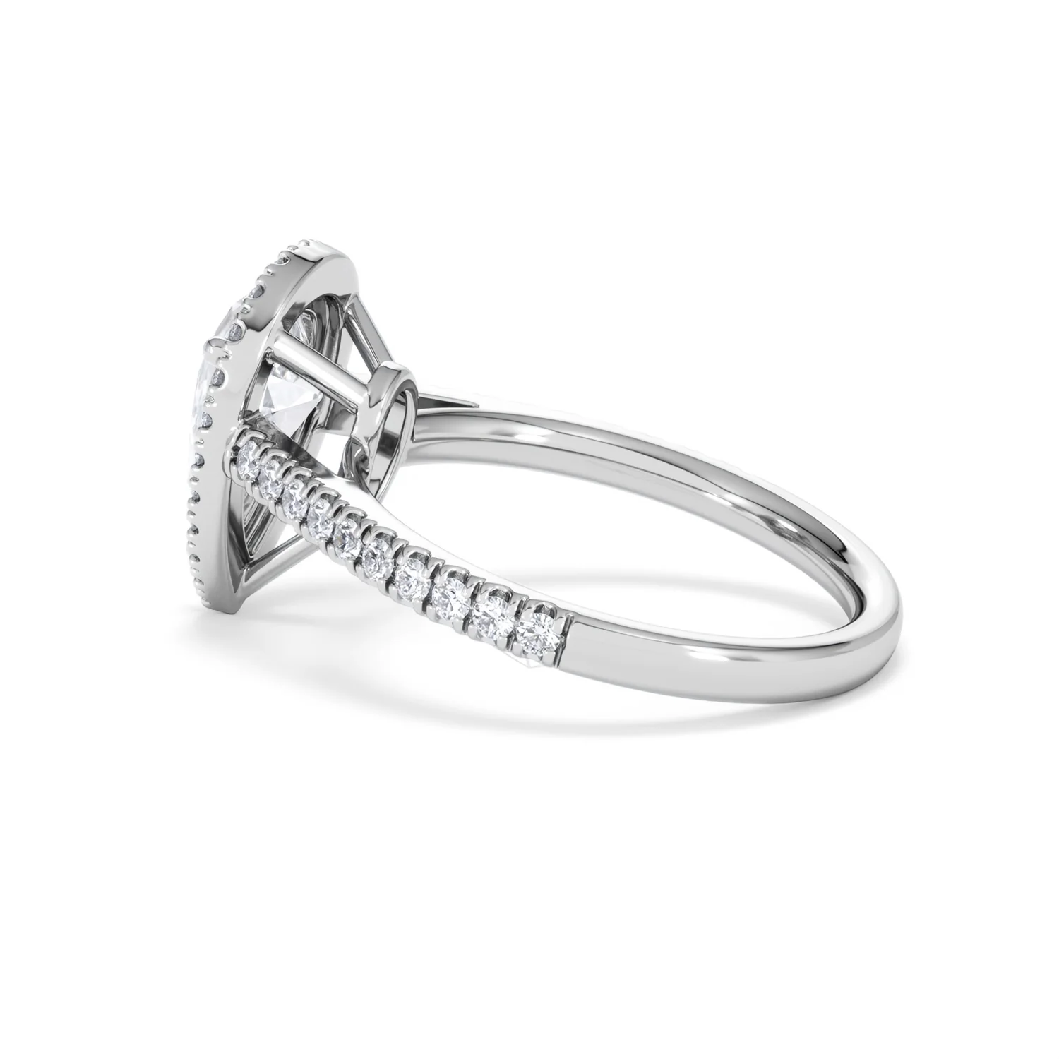 Diana Lab Diamond Pear Halo Engagement Ring 18KW Gold 2.10ct F/VS1 - Image 66