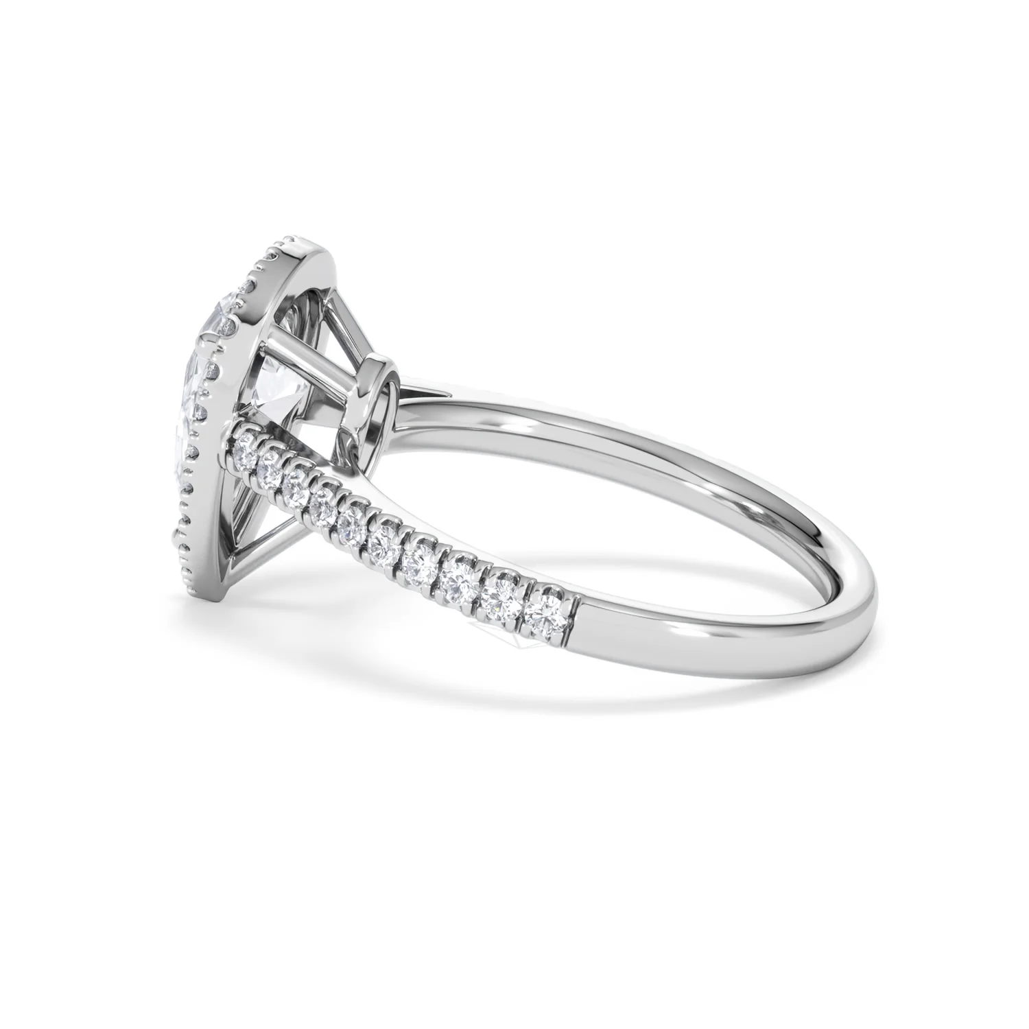 Diana Lab Diamond Pear Halo Engagement Ring 18KW Gold 2.10ct F/VS1 - Image 67