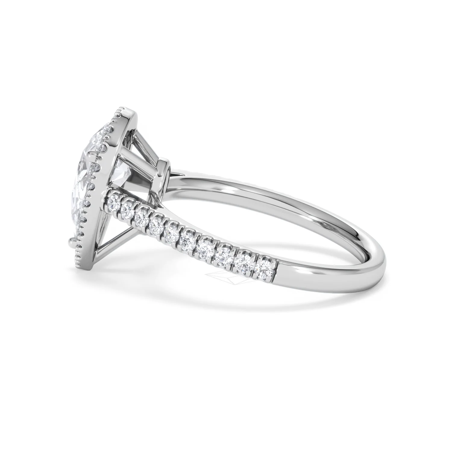Diana Lab Diamond Pear Halo Engagement Ring 18KW Gold 2.10ct F/VS1 - Image 69