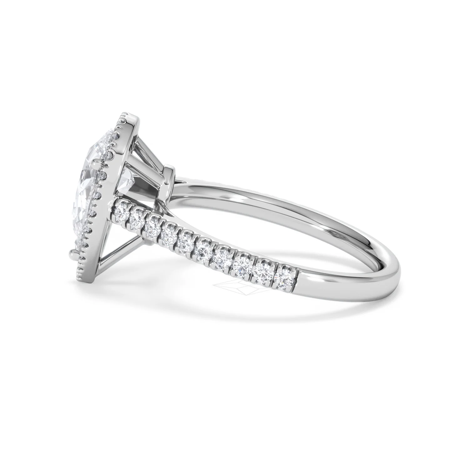 Diana Lab Diamond Pear Halo Engagement Ring 18KW Gold 2.10ct F/VS1 - Image 70