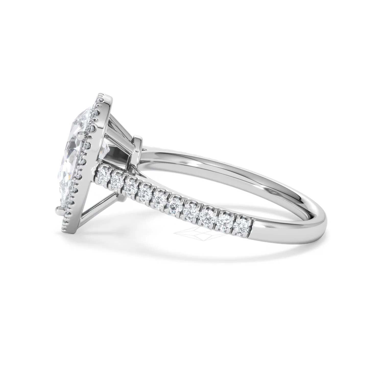 Diana Lab Diamond Pear Halo Engagement Ring 18KW Gold 2.10ct F/VS1 - Image 71