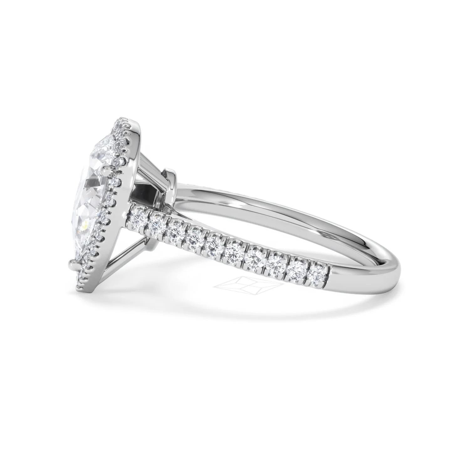 Diana Lab Diamond Pear Halo Engagement Ring 18KW Gold 2.10ct F/VS1 - Image 73