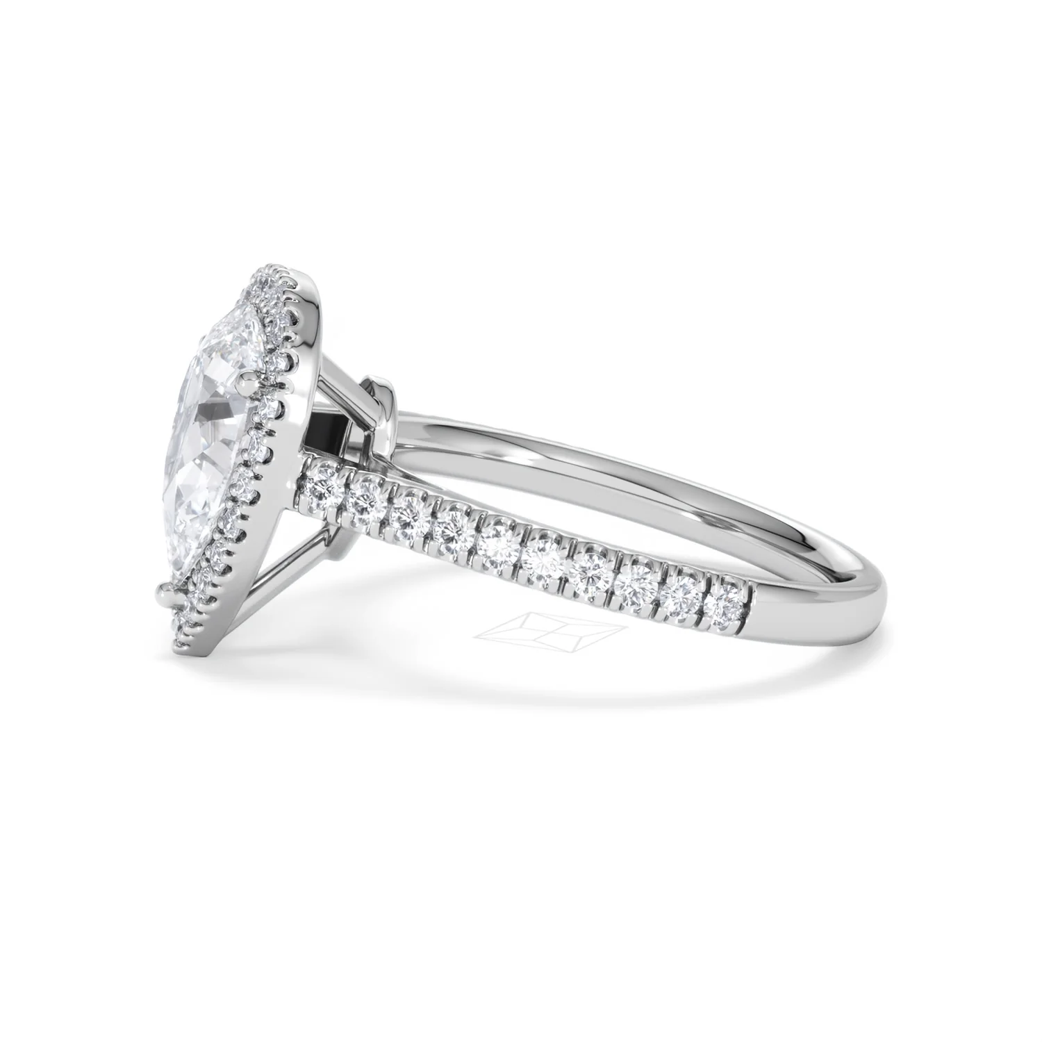 Diana Lab Diamond Pear Halo Engagement Ring 18KW Gold 2.10ct F/VS1 - Image 74