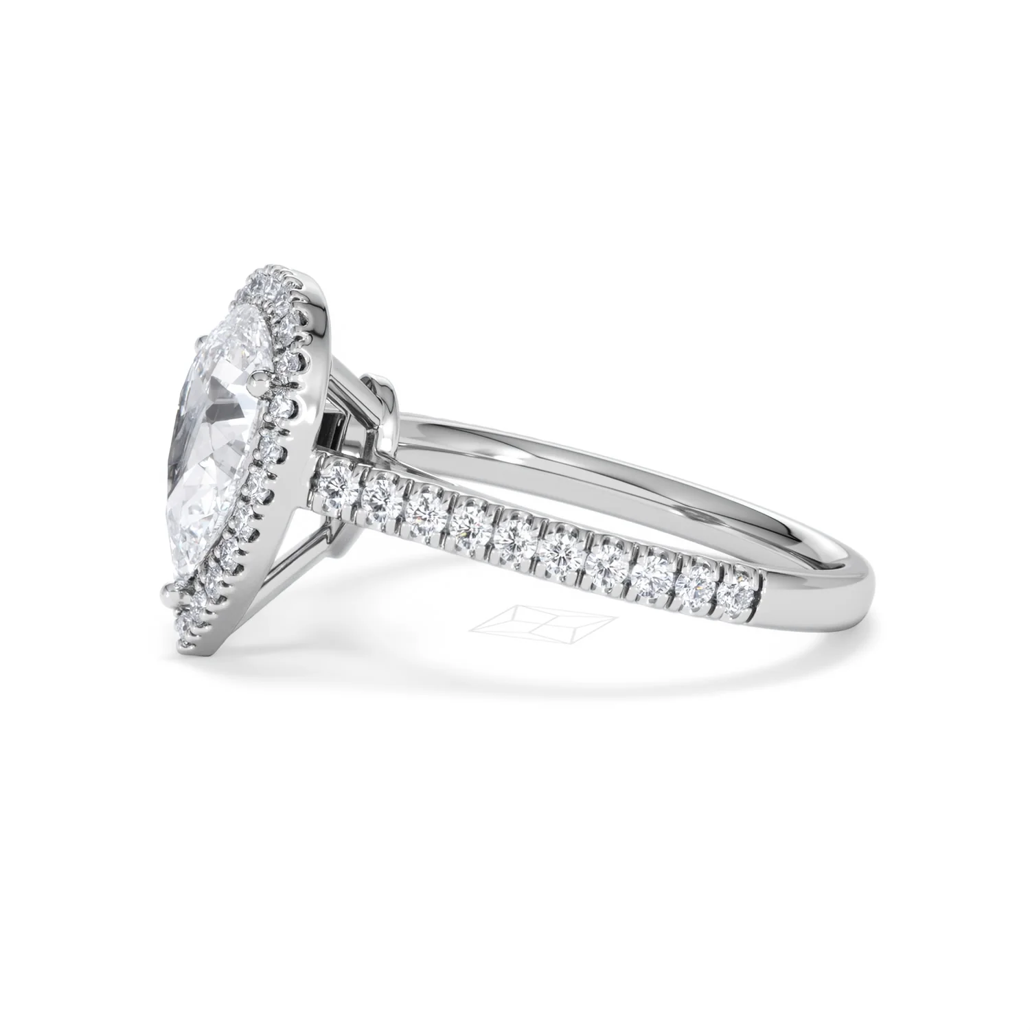 Diana Lab Diamond Pear Halo Engagement Ring 18KW Gold 2.10ct F/VS1 - Image 75