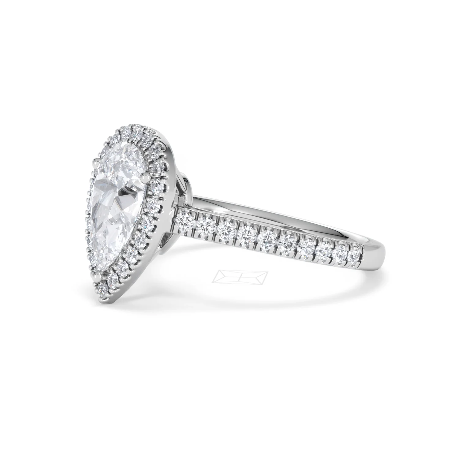 Diana Lab Diamond Pear Halo Engagement Ring 18KW Gold 2.10ct F/VS1 - Image 79