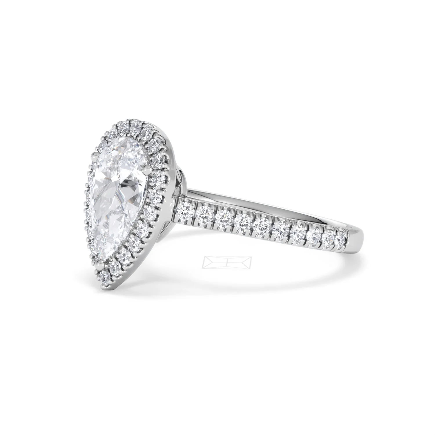 Diana Lab Diamond Pear Halo Engagement Ring 18KW Gold 2.10ct F/VS1 - Image 80