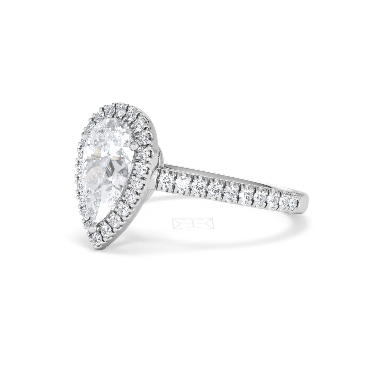Diana Lab Diamond Pear Halo Engagement Ring 18KW Gold 2.10ct F/VS1 - Image 81
