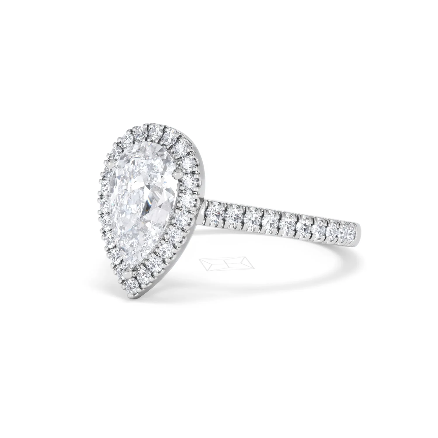 Diana Lab Diamond Pear Halo Engagement Ring 18KW Gold 2.10ct F/VS1 - Image 83