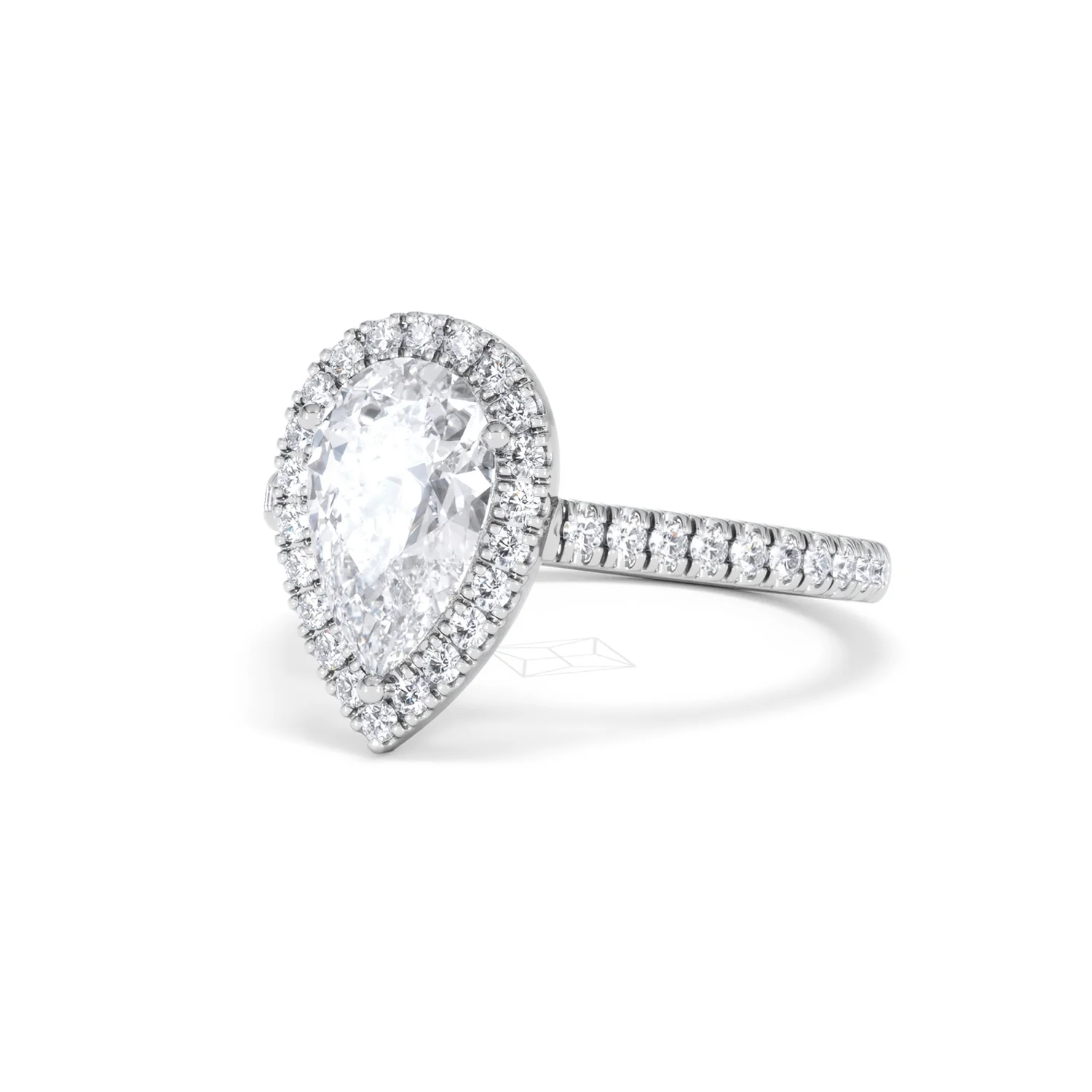 Diana Lab Diamond Pear Halo Engagement Ring 18KW Gold 2.10ct F/VS1 - Image 85