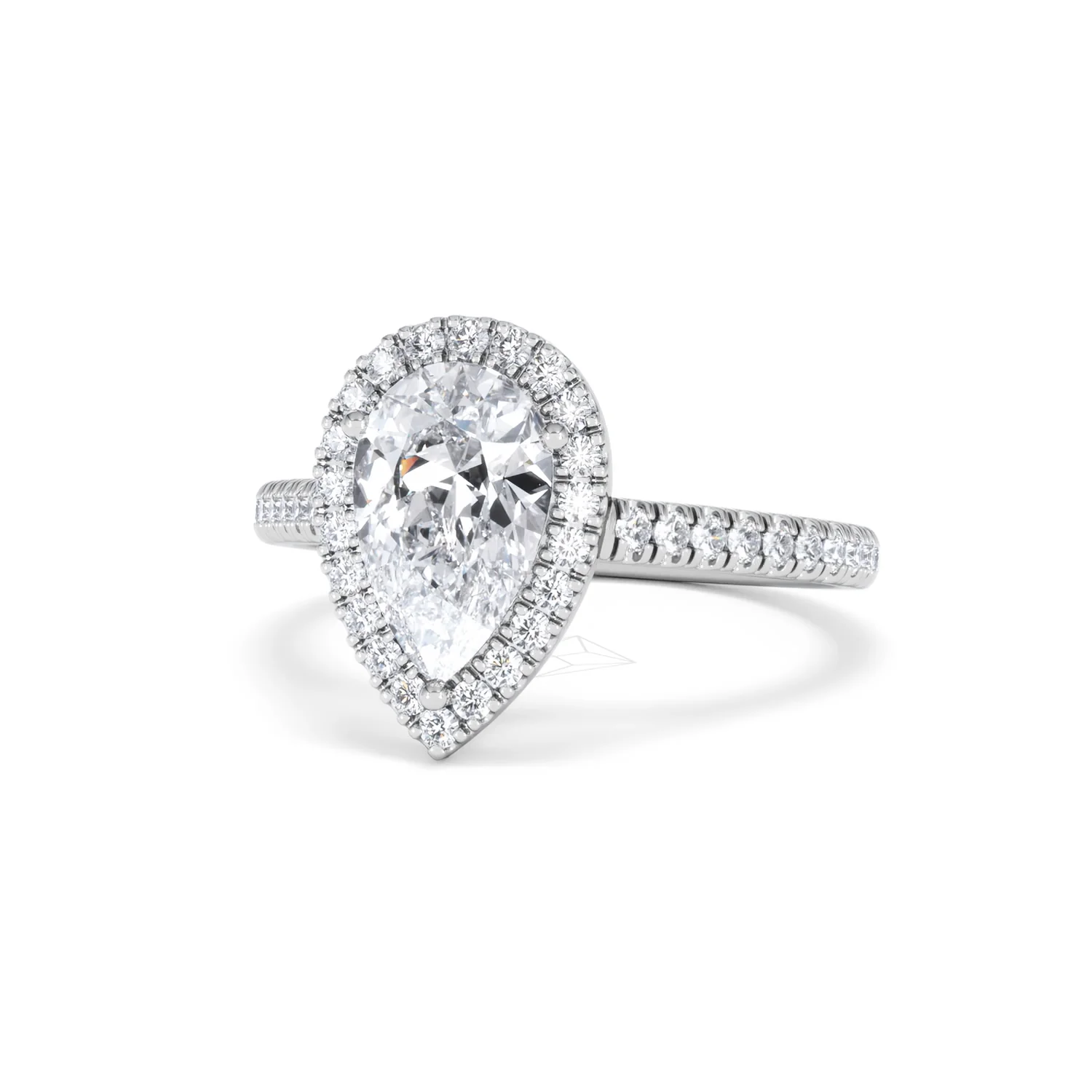 Diana Lab Diamond Pear Halo Engagement Ring 18KW Gold 2.10ct F/VS1 - Image 87