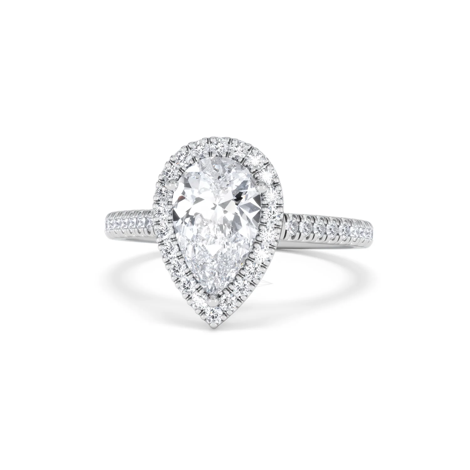 Diana Lab Diamond Pear Halo Engagement Ring 18KW Gold 2.10ct F/VS1 - Image 89