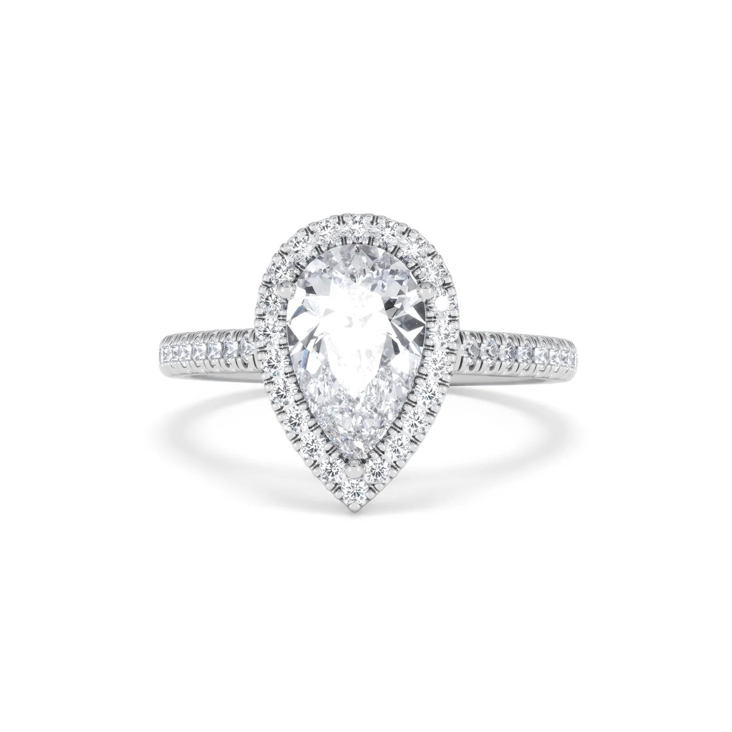 Diana Lab Diamond Pear Halo Engagement Ring 18KW Gold 2.10ct F/VS1 - Image 90