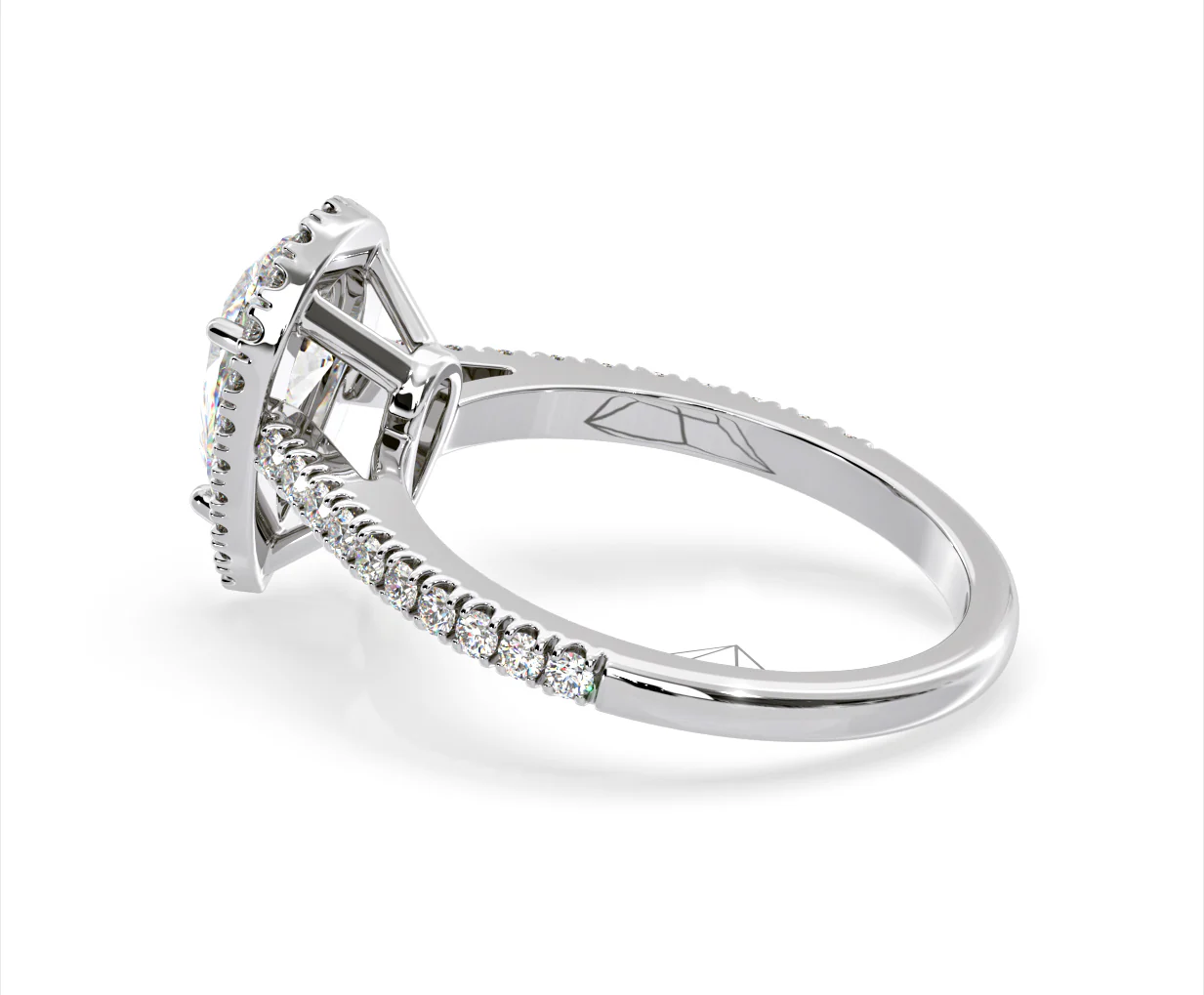 Diana Lab Diamond Pear Halo Engagement Ring 18KW Gold 2.60ct F/VS1 - Image 112
