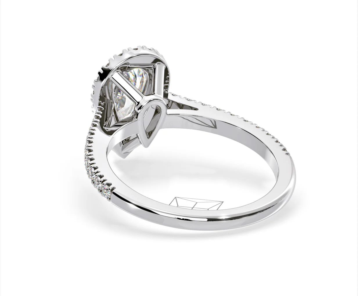 Diana Lab Diamond Pear Halo Engagement Ring 18KW Gold 2.60ct F/VS1 - Image 120
