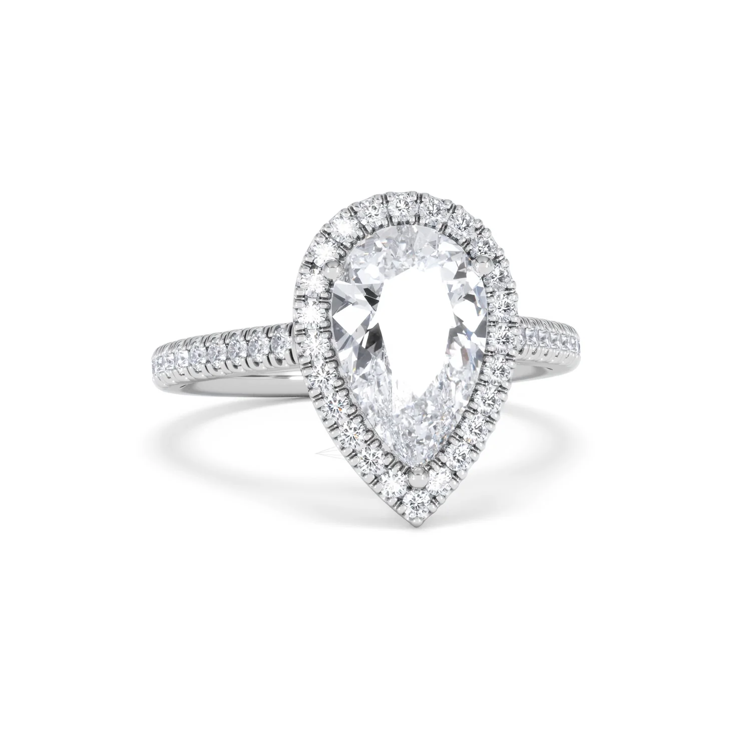 Diana Lab Diamond Pear Halo Engagement Ring 18KW Gold 2.60ct F/VS1 - Image 13