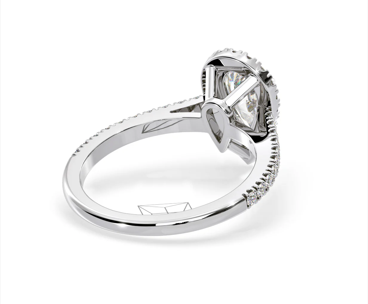 Diana Lab Diamond Pear Halo Engagement Ring 18KW Gold 2.60ct F/VS1 - Image 134