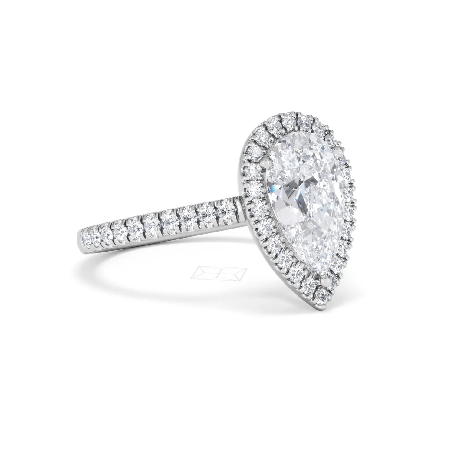 Diana Lab Diamond Pear Halo Engagement Ring 18KW Gold 2.60ct F/VS1 - Image 19