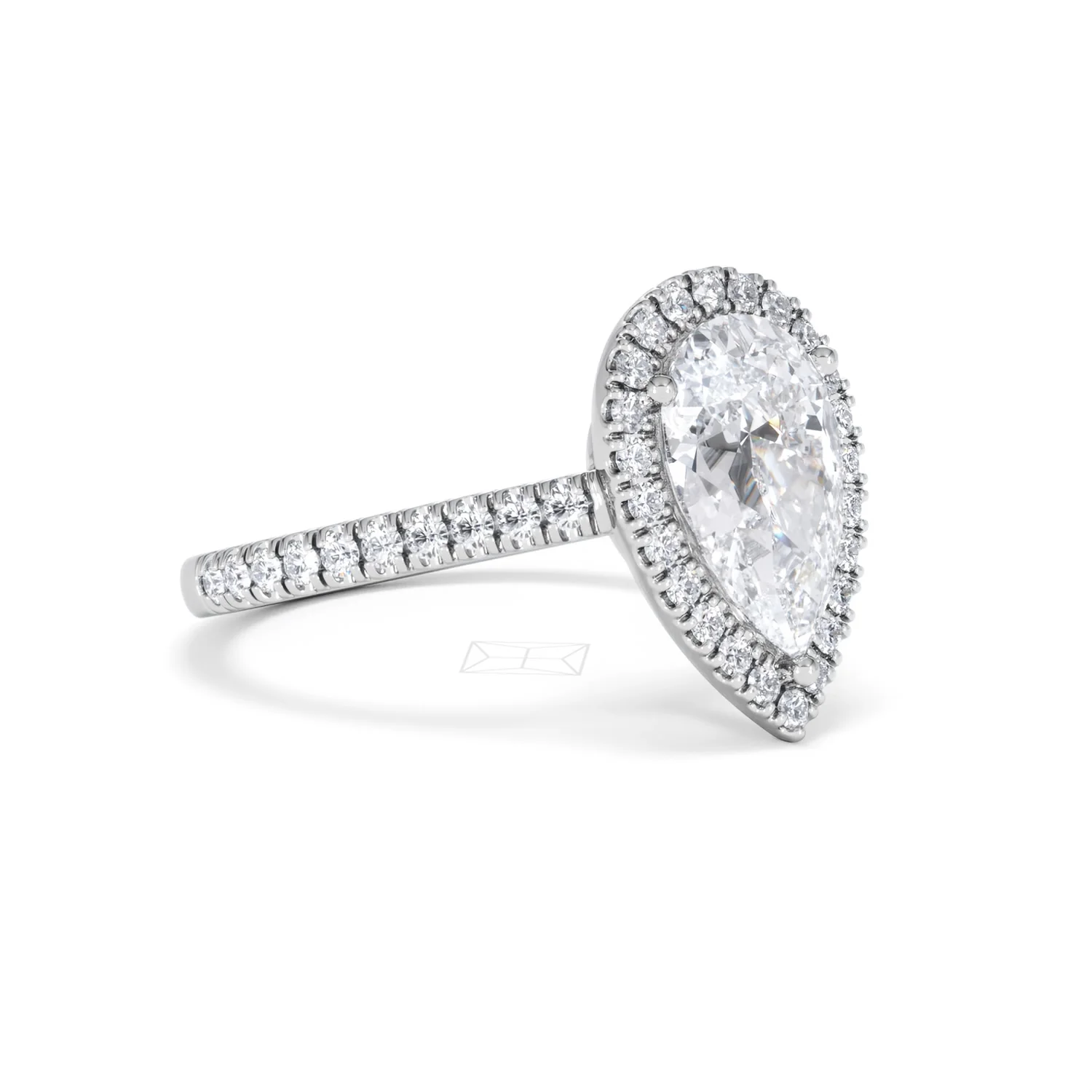 Diana Lab Diamond Pear Halo Engagement Ring 18KW Gold 2.60ct F/VS1 - Image 20