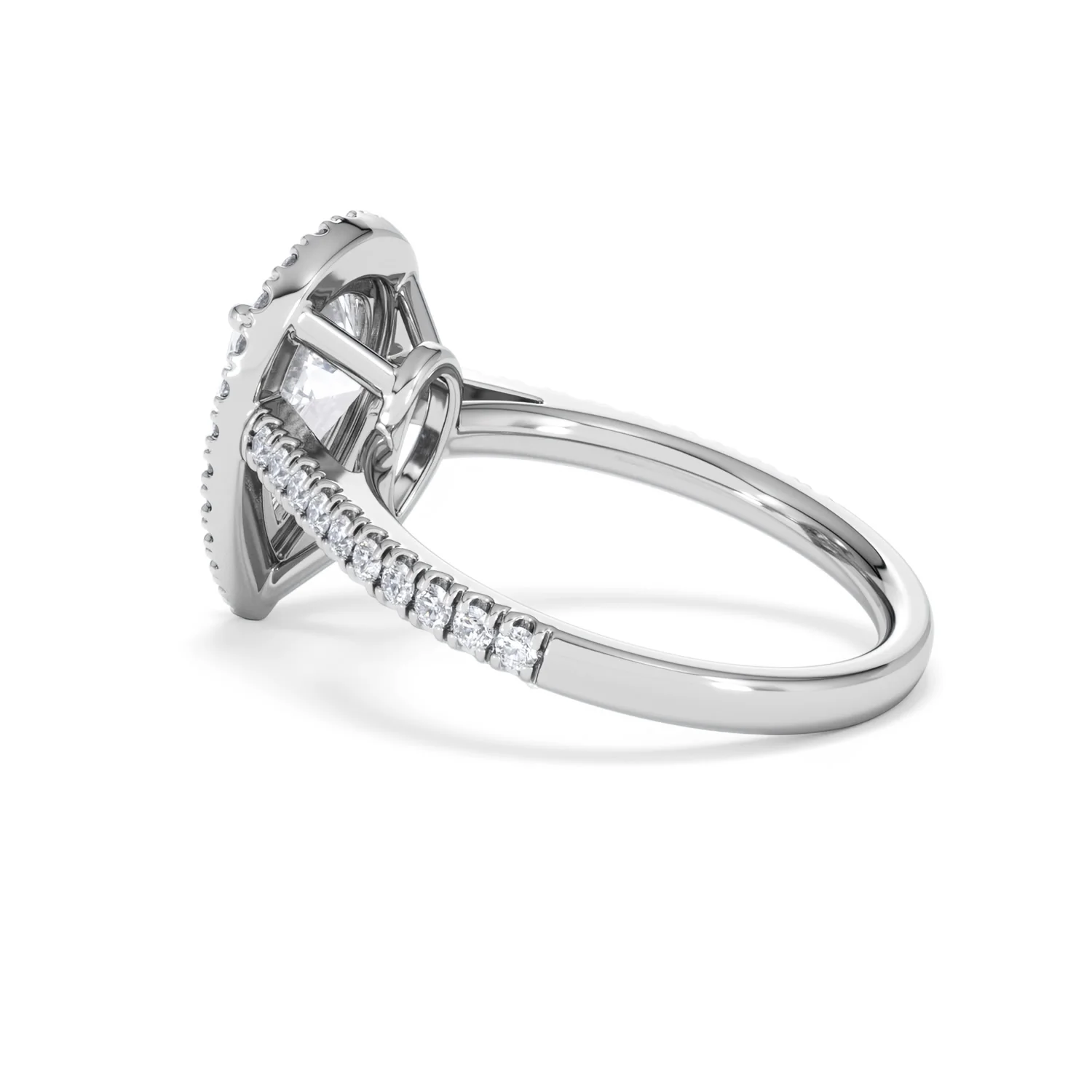 Diana Lab Diamond Pear Halo Engagement Ring 18KW Gold 2.60ct F/VS1 - Image 64