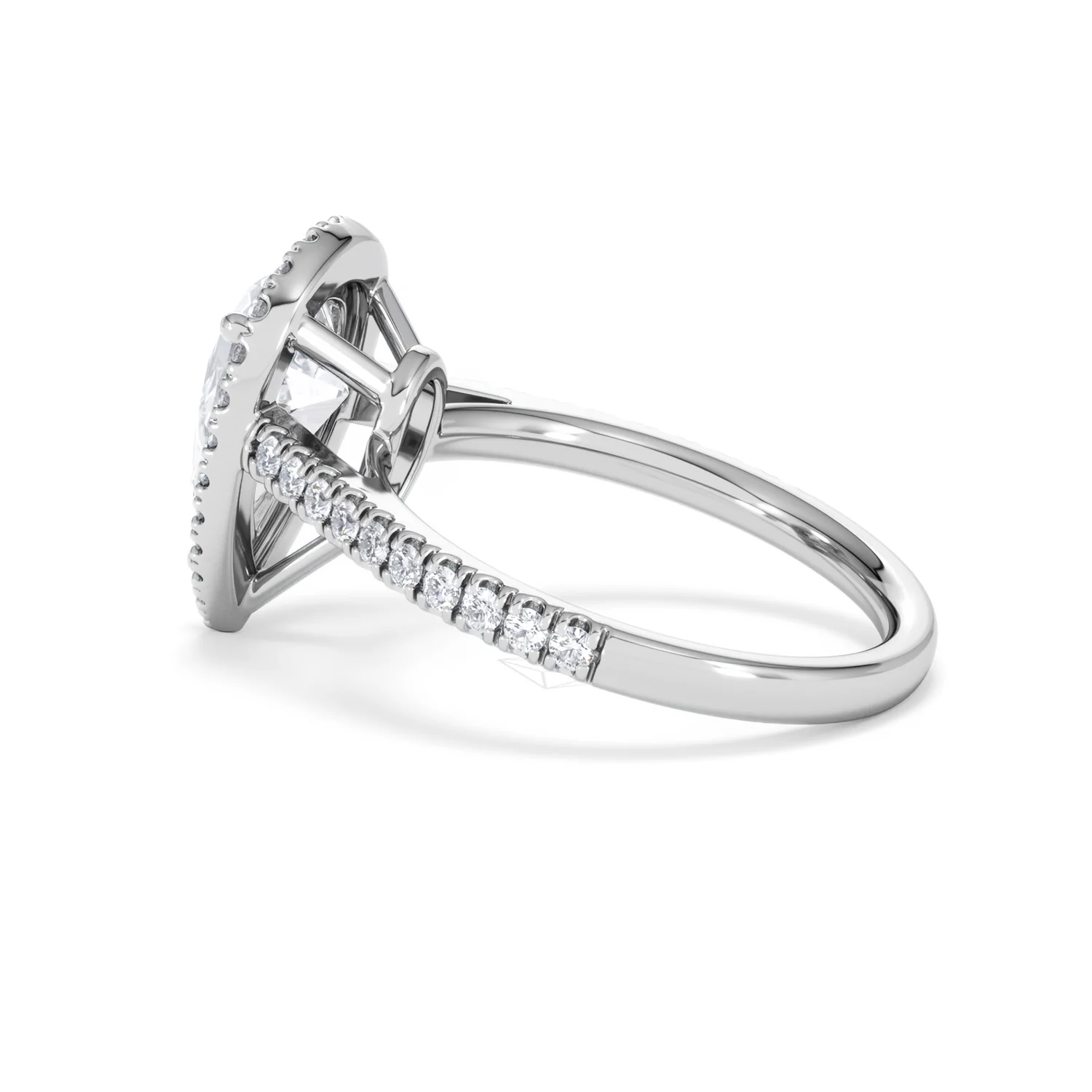 Diana Lab Diamond Pear Halo Engagement Ring 18KW Gold 2.60ct F/VS1 - Image 66