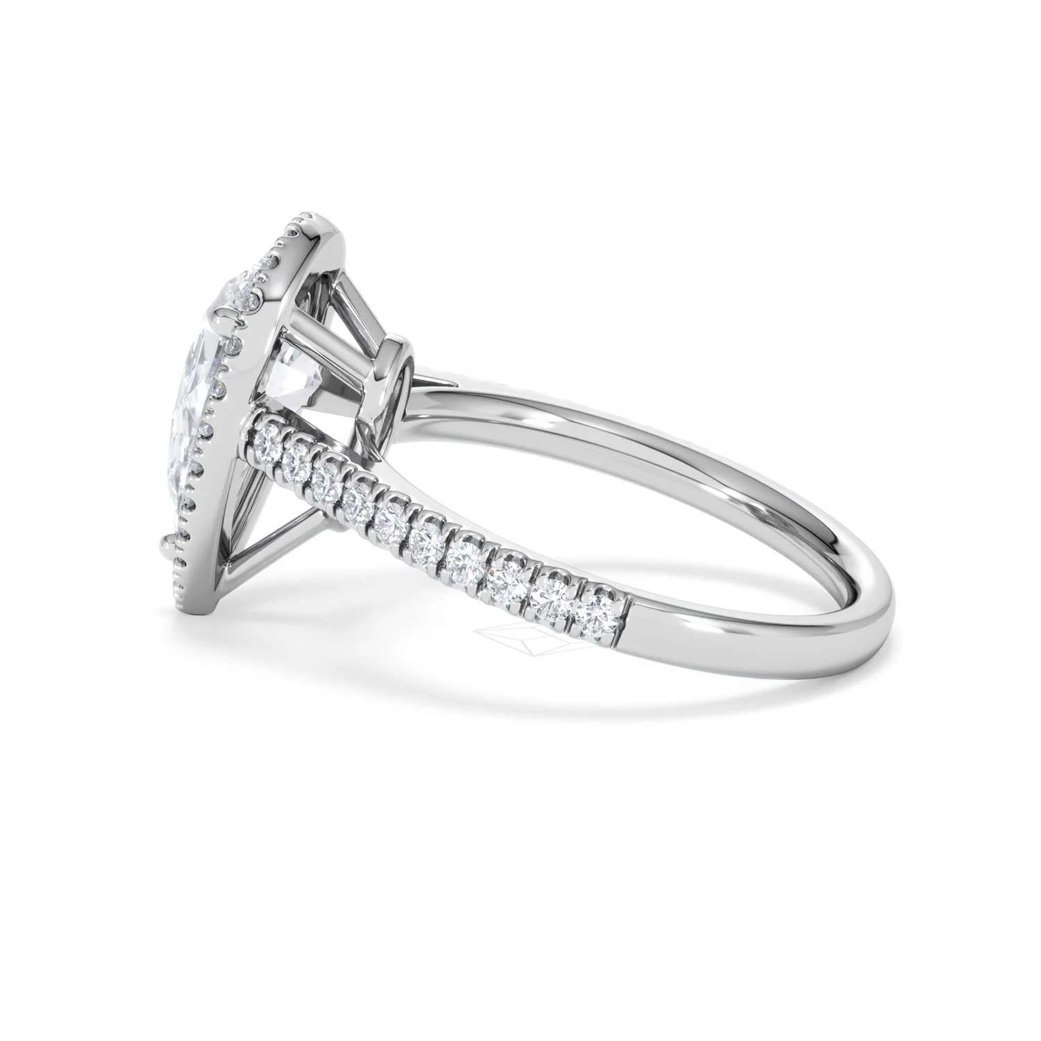 Diana Lab Diamond Pear Halo Engagement Ring 18KW Gold 2.60ct F/VS1 - Image 68