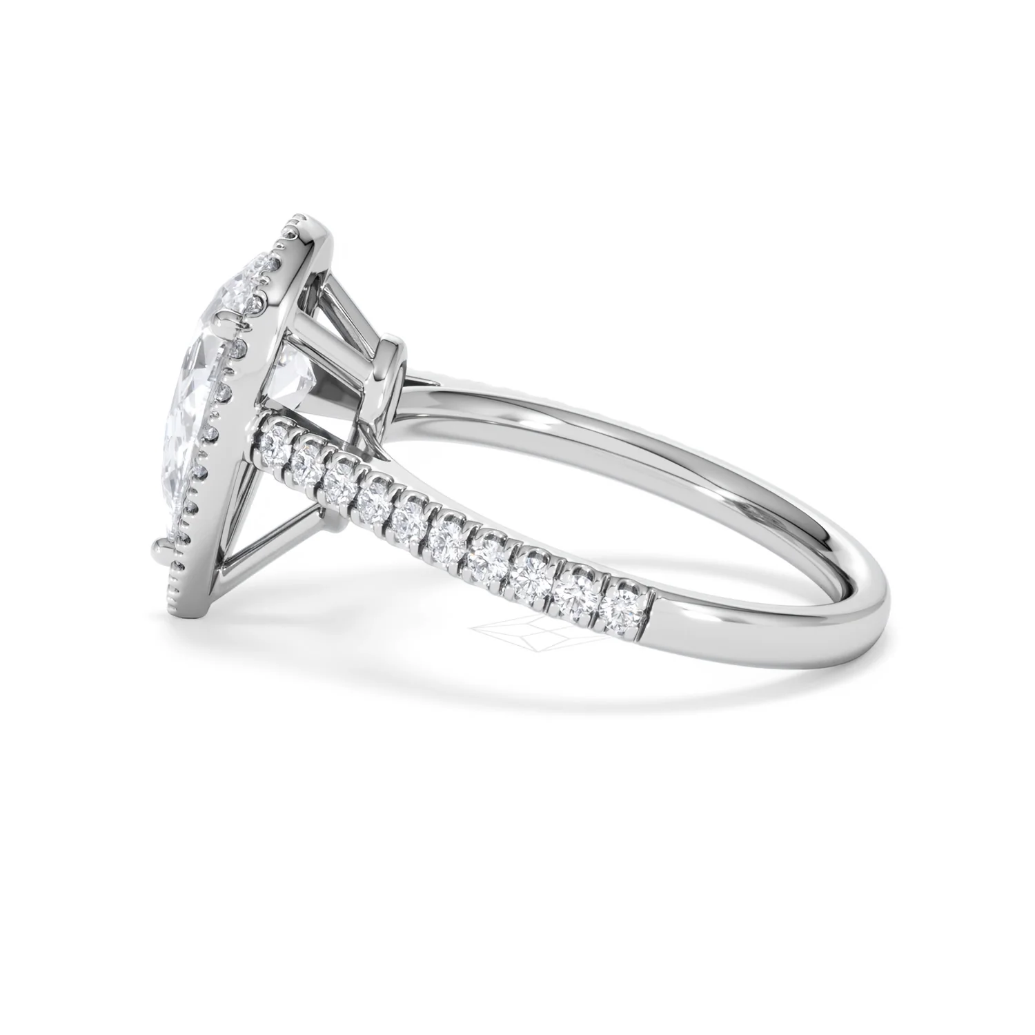 Diana Lab Diamond Pear Halo Engagement Ring 18KW Gold 2.60ct F/VS1 - Image 69