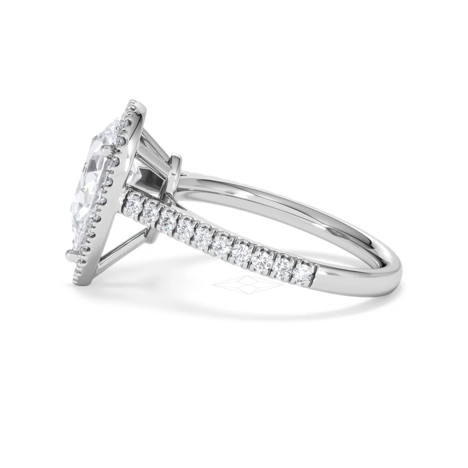 Diana Lab Diamond Pear Halo Engagement Ring 18KW Gold 2.60ct F/VS1 - Image 71