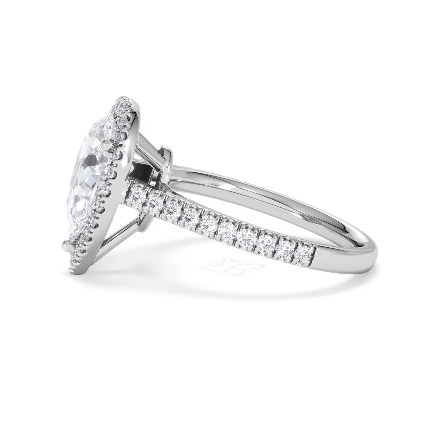Diana Lab Diamond Pear Halo Engagement Ring 18KW Gold 2.60ct F/VS1 - Image 73