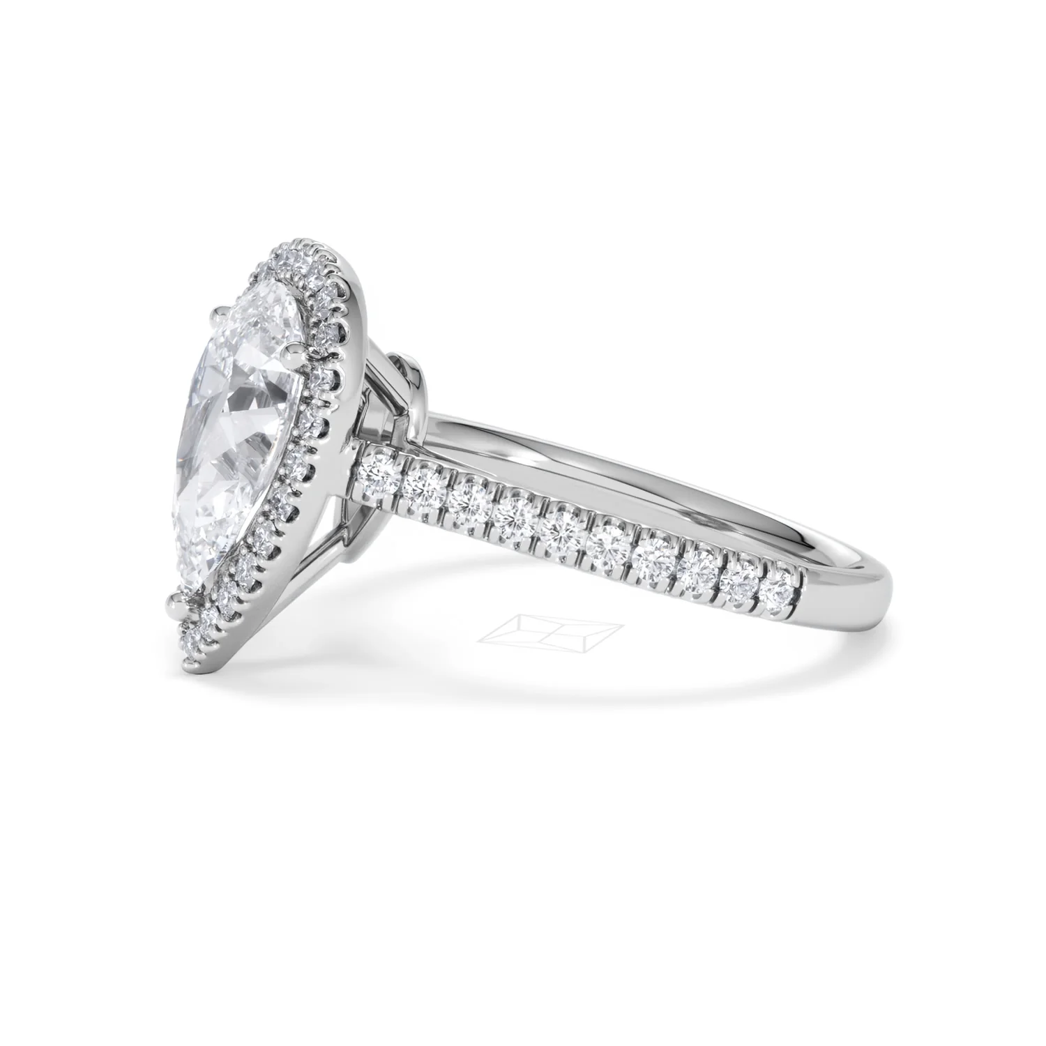 Diana Lab Diamond Pear Halo Engagement Ring 18KW Gold 2.60ct F/VS1 - Image 76