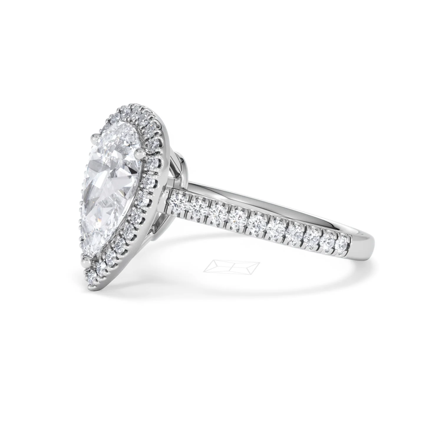 Diana Lab Diamond Pear Halo Engagement Ring 18KW Gold 2.60ct F/VS1 - Image 78