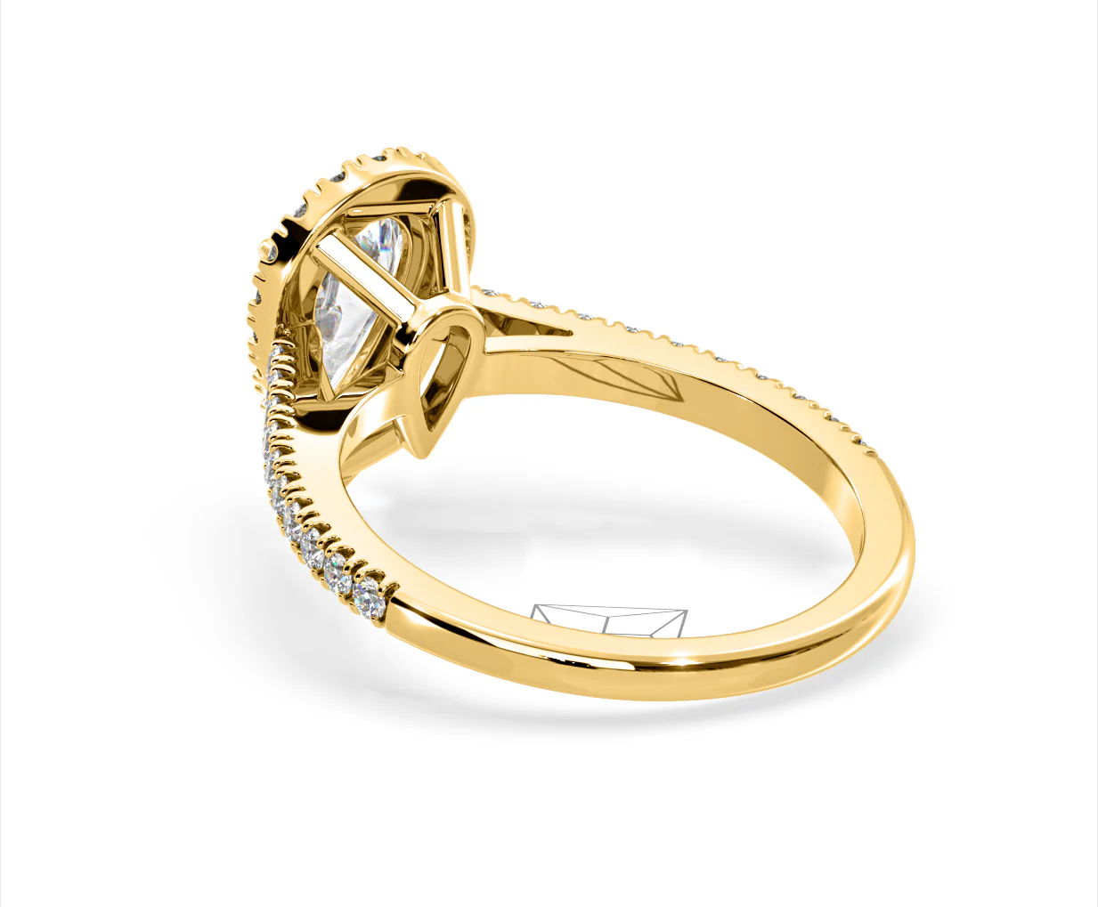 Diana Lab Diamond Pear Halo Engagement Ring in 18K Gold 2.10ct F/VS1 - Image 118