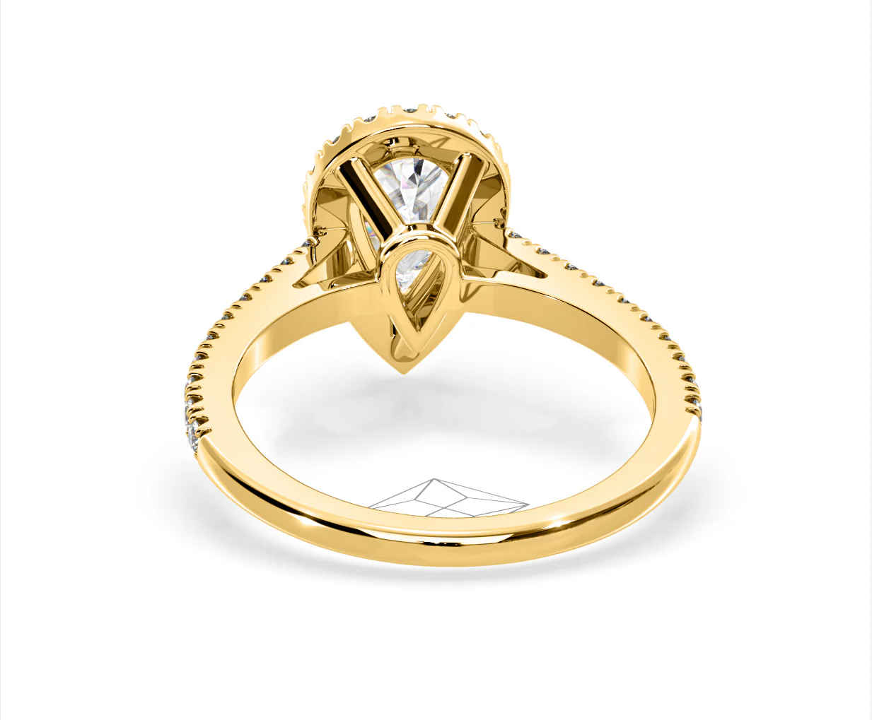 Diana Lab Diamond Pear Halo Engagement Ring in 18K Gold 2.10ct F/VS1 - Image 125