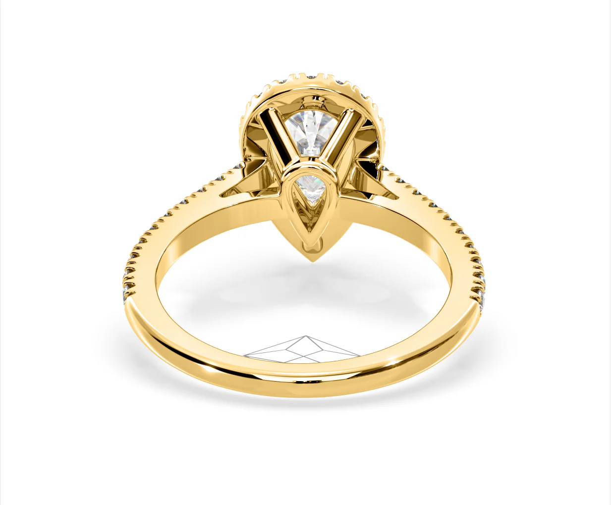 Diana Lab Diamond Pear Halo Engagement Ring in 18K Gold 2.10ct F/VS1 - Image 127