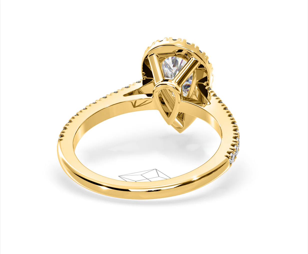 Diana Lab Diamond Pear Halo Engagement Ring in 18K Gold 2.10ct F/VS1 - Image 130
