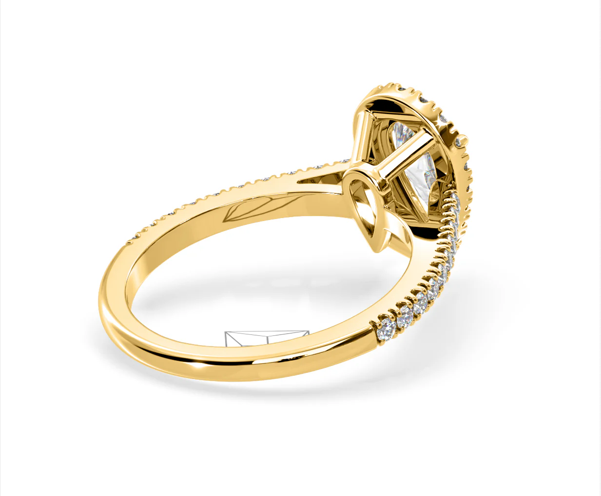 Diana Lab Diamond Pear Halo Engagement Ring in 18K Gold 2.10ct F/VS1 - Image 136