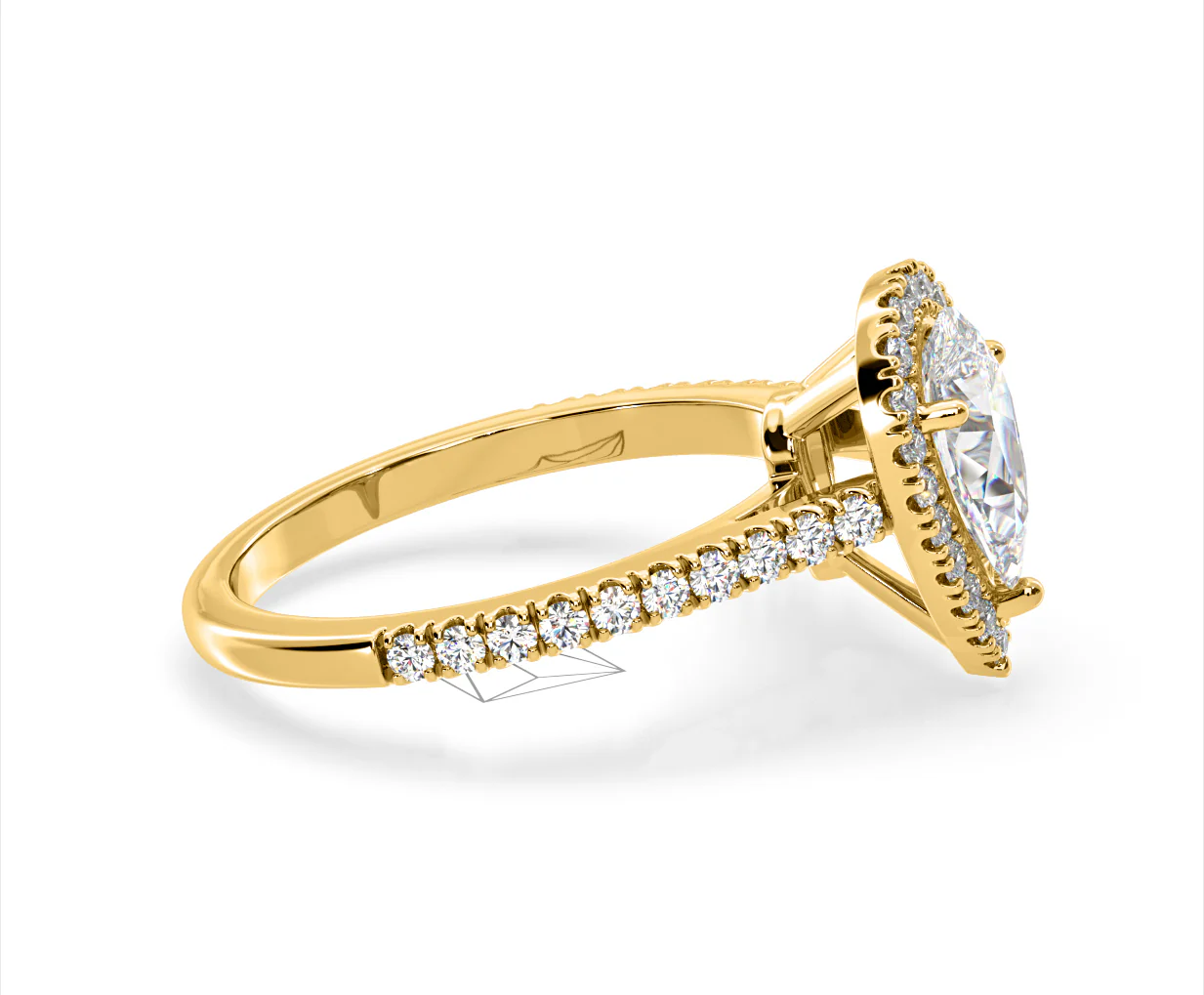 Diana Lab Diamond Pear Halo Engagement Ring in 18K Gold 2.10ct F/VS1 - Image 149