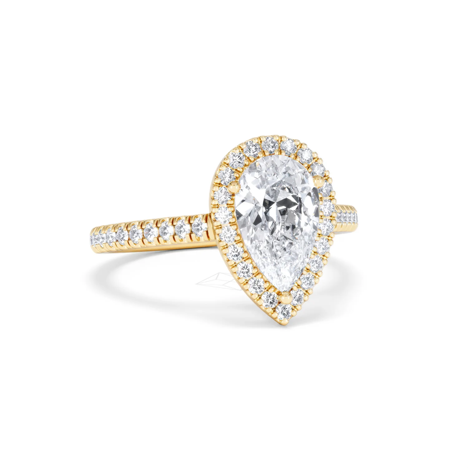 Diana Lab Diamond Pear Halo Engagement Ring in 18K Gold 2.10ct F/VS1 - Image 15