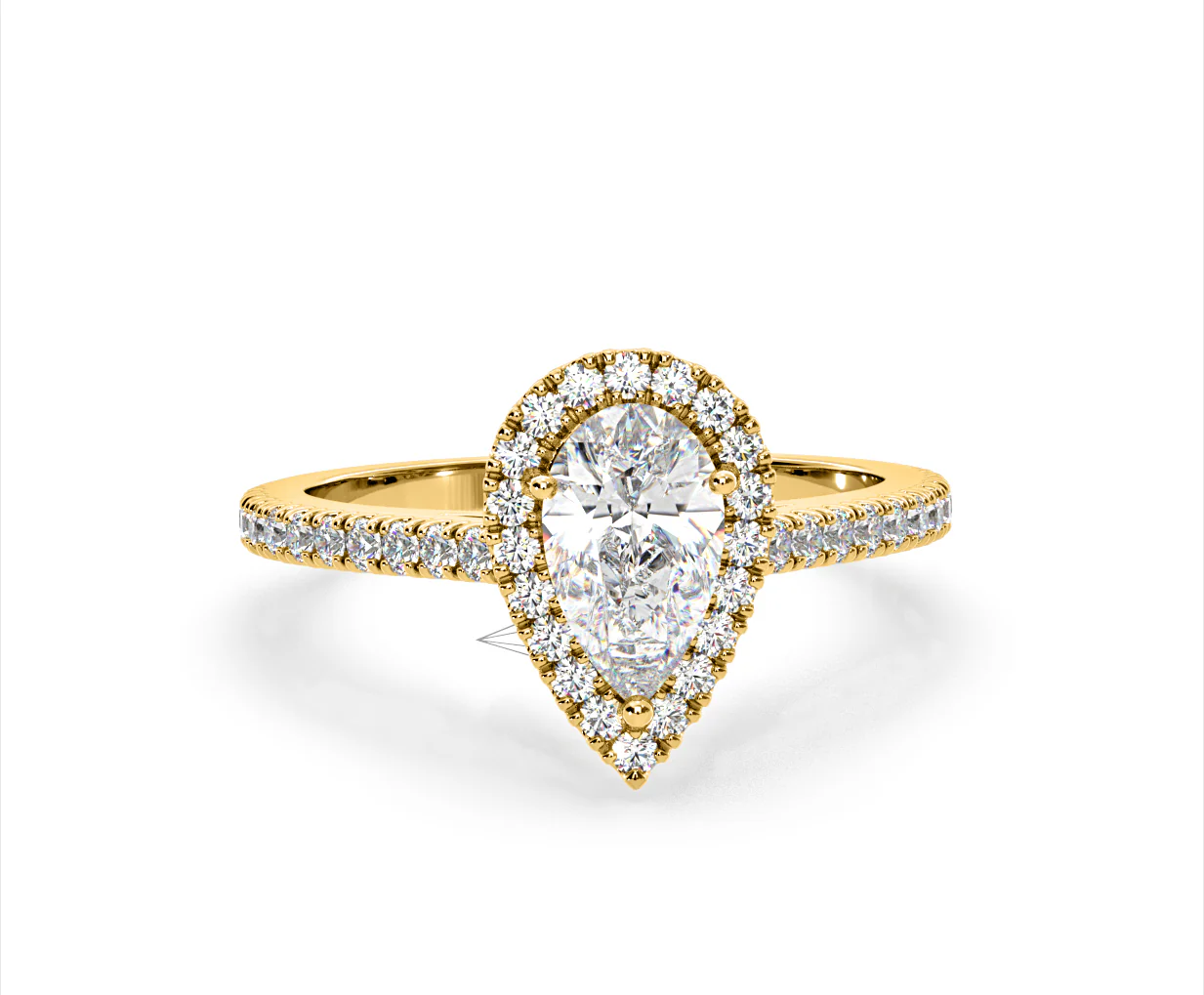 Diana Lab Diamond Pear Halo Engagement Ring in 18K Gold 2.10ct F/VS1 - Image 165