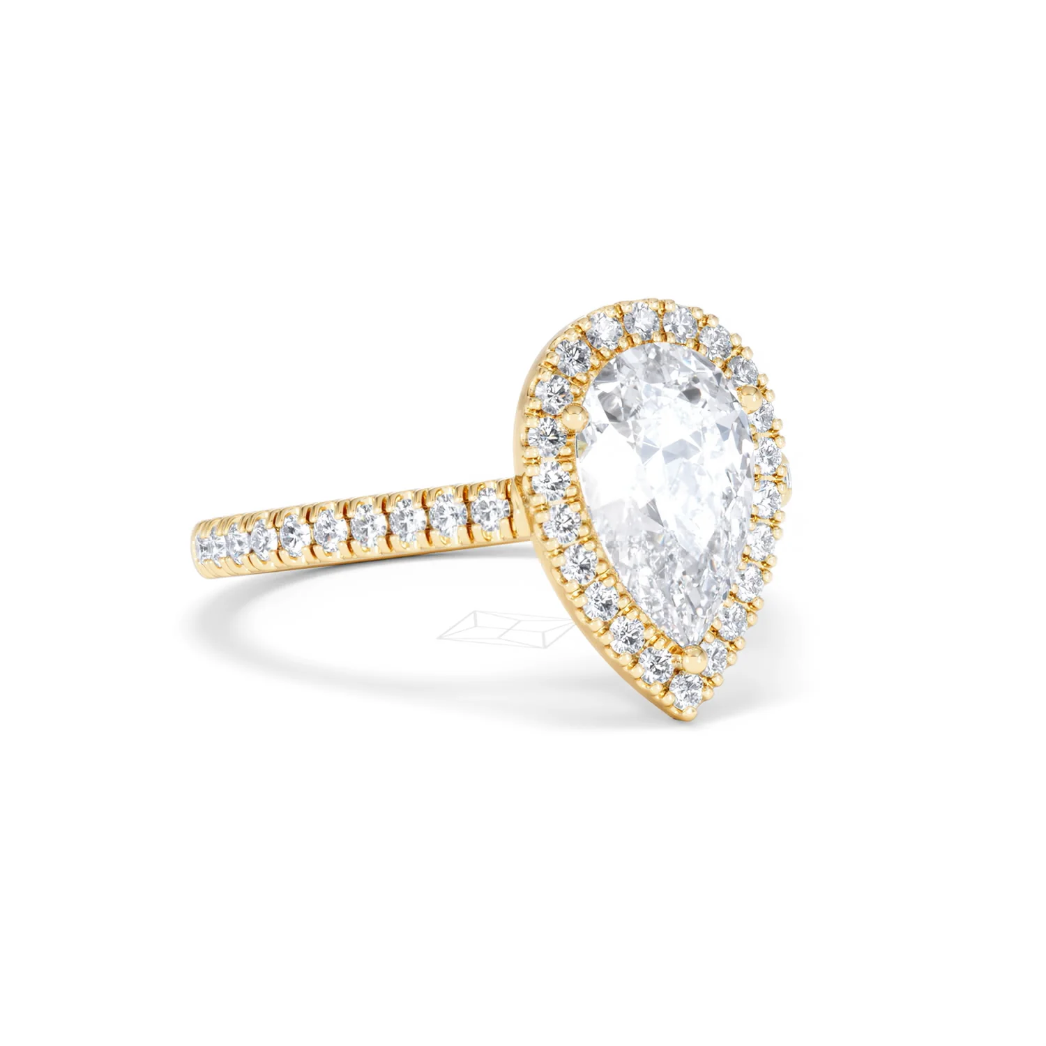 Diana Lab Diamond Pear Halo Engagement Ring in 18K Gold 2.10ct F/VS1 - Image 17