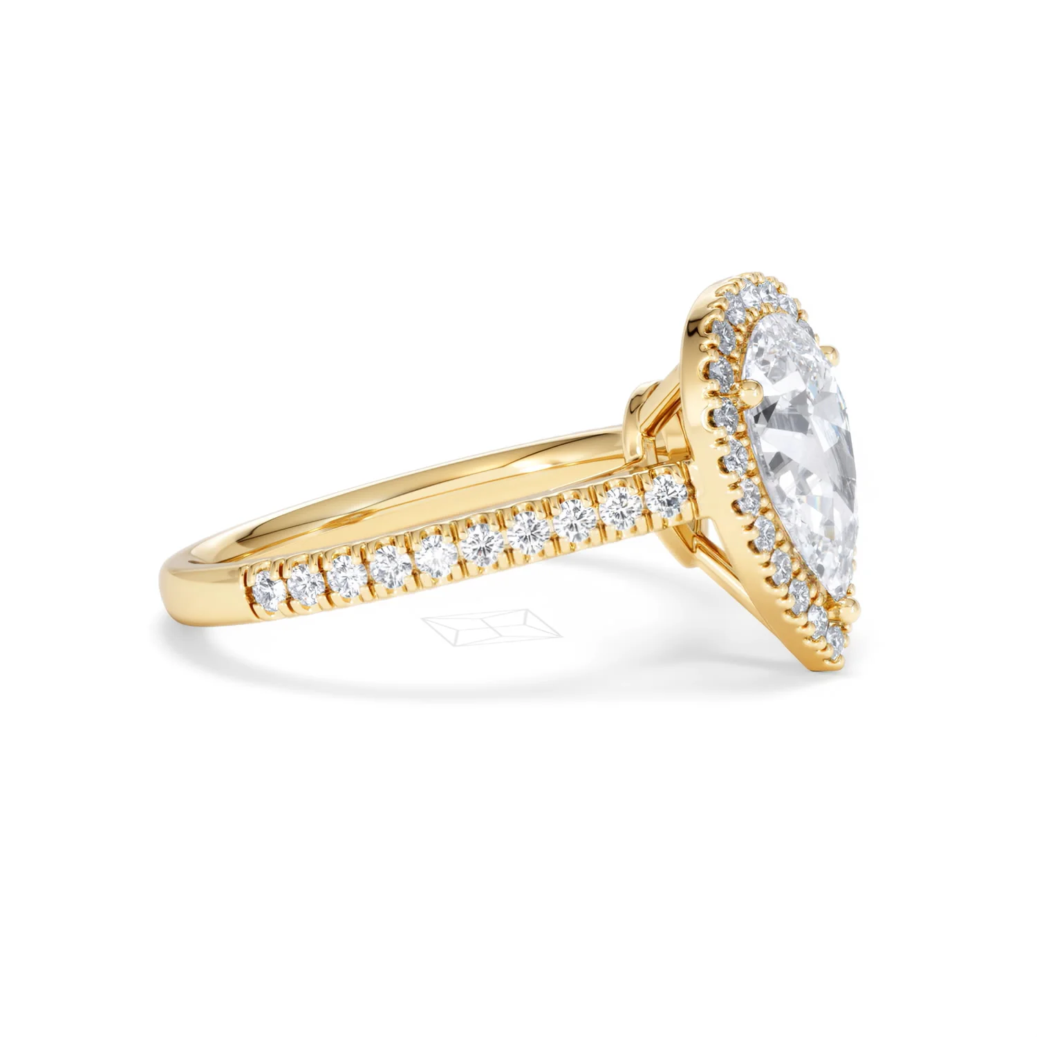 Diana Lab Diamond Pear Halo Engagement Ring in 18K Gold 2.10ct F/VS1 - Image 25