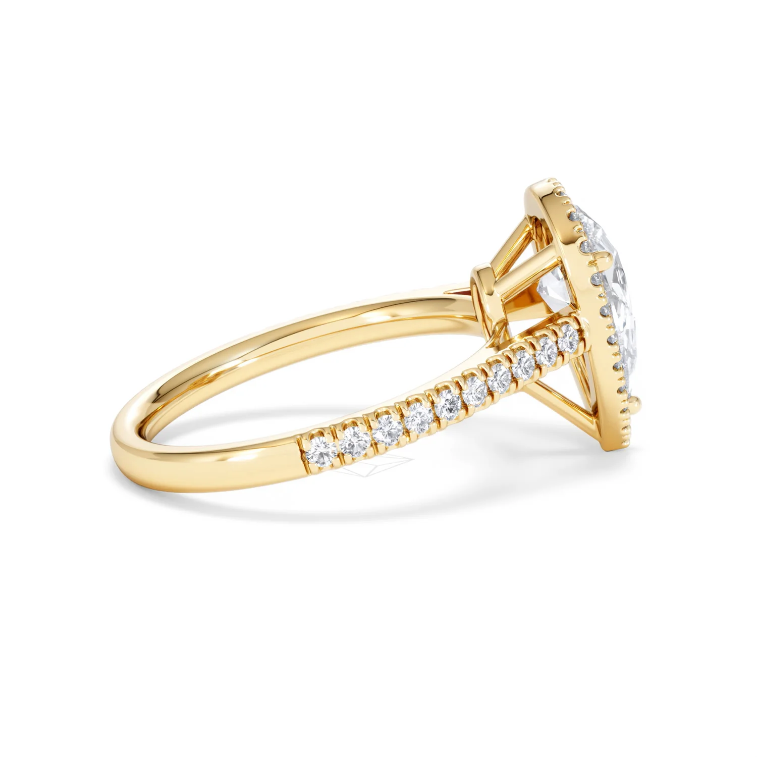 Diana Lab Diamond Pear Halo Engagement Ring in 18K Gold 2.10ct F/VS1 - Image 33