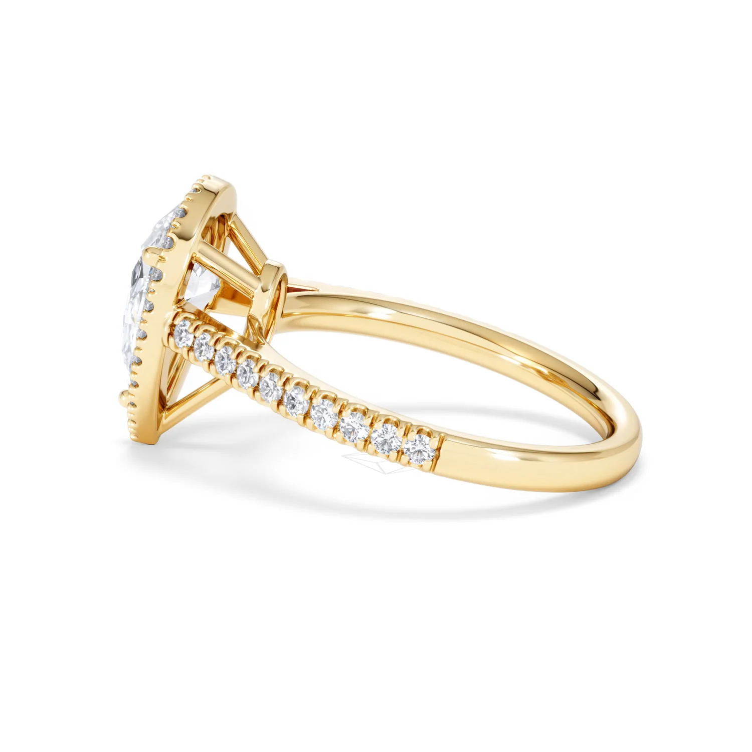 Diana Lab Diamond Pear Halo Engagement Ring in 18K Gold 2.10ct F/VS1 - Image 68