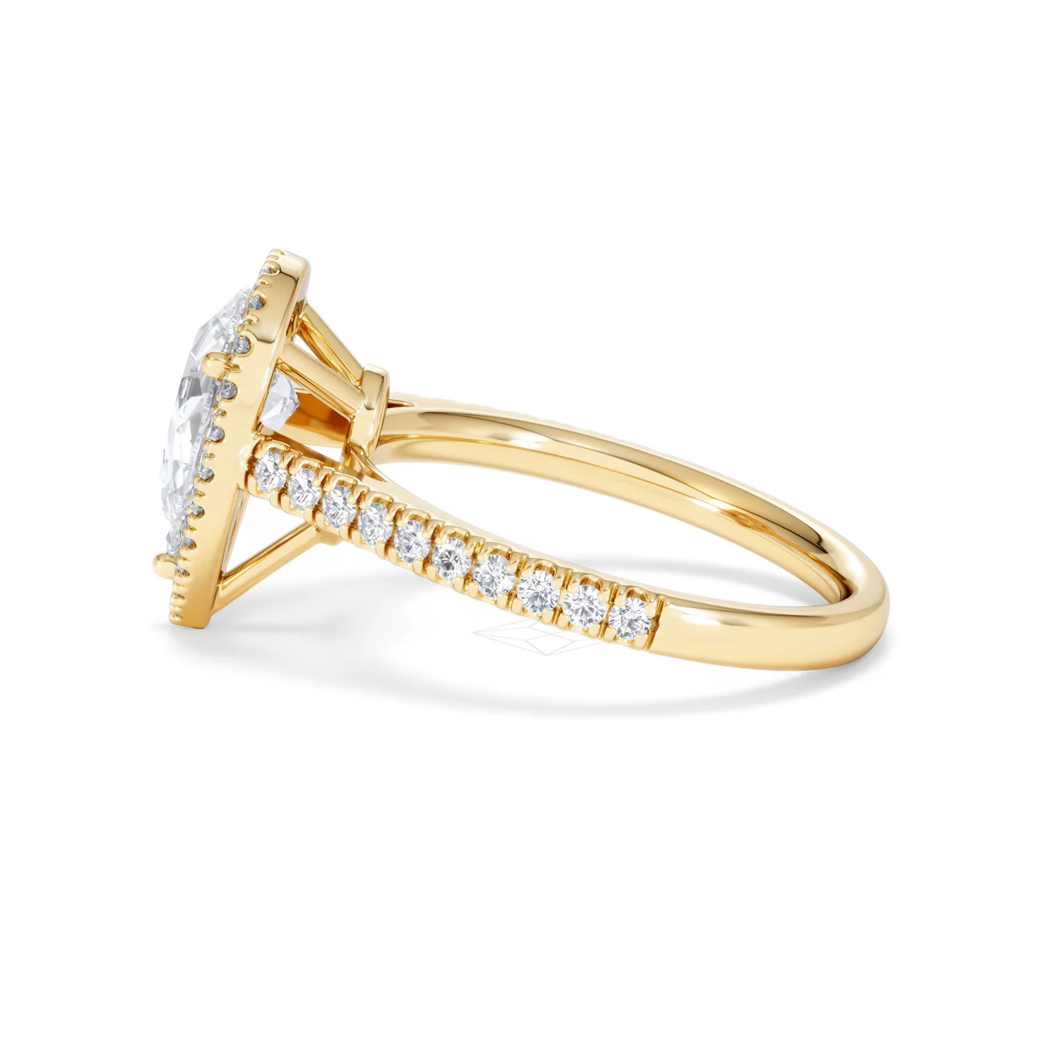 Diana Lab Diamond Pear Halo Engagement Ring in 18K Gold 2.10ct F/VS1 - Image 70
