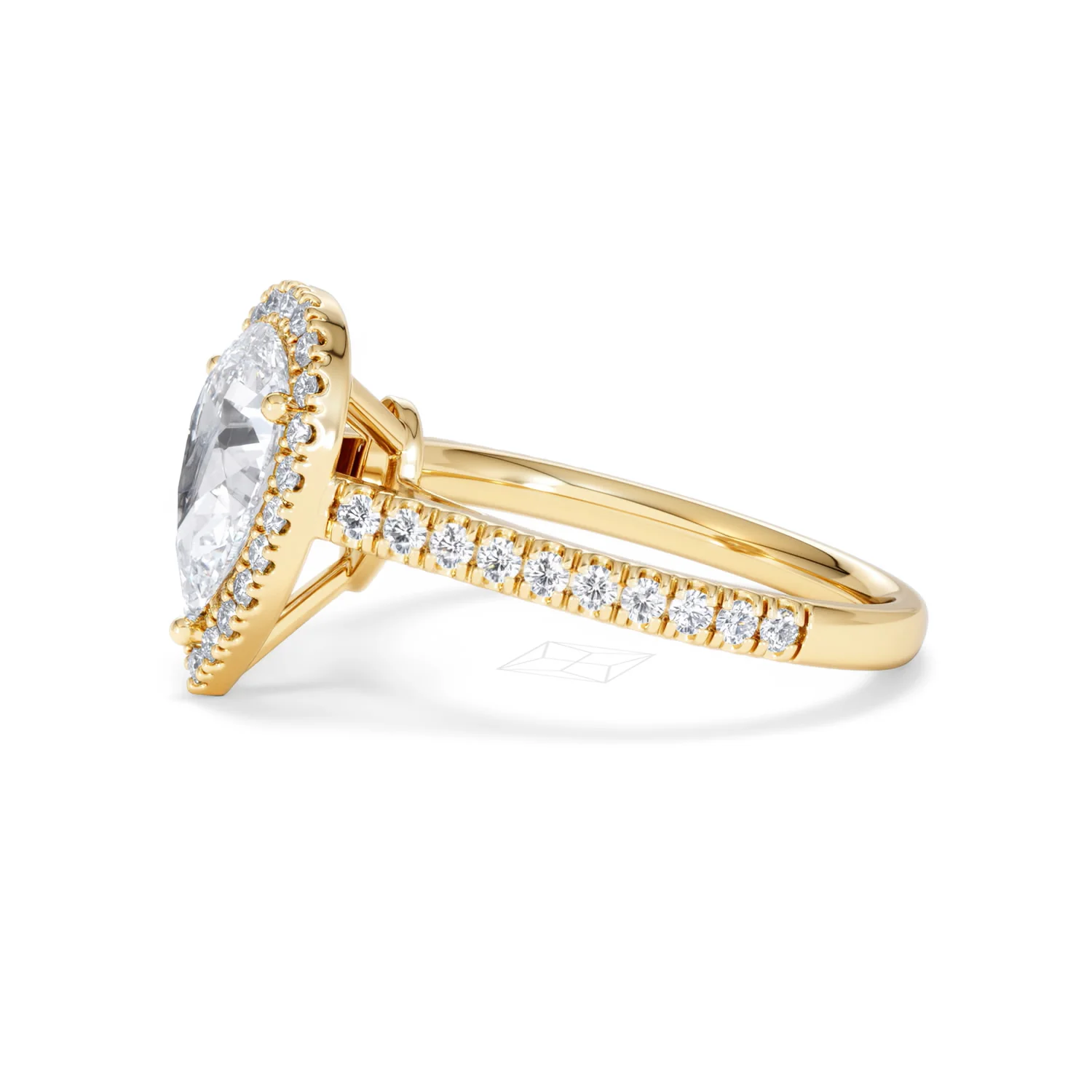 Diana Lab Diamond Pear Halo Engagement Ring in 18K Gold 2.10ct F/VS1 - Image 75