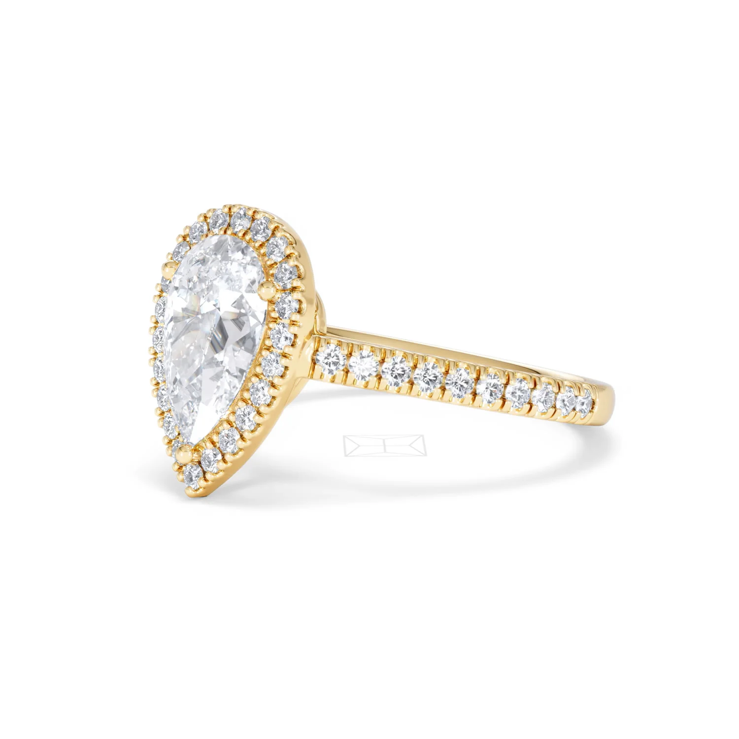 Diana Lab Diamond Pear Halo Engagement Ring in 18K Gold 2.10ct F/VS1 - Image 81