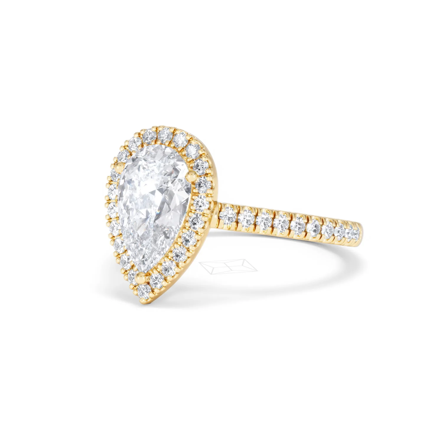 Diana Lab Diamond Pear Halo Engagement Ring in 18K Gold 2.10ct F/VS1 - Image 84