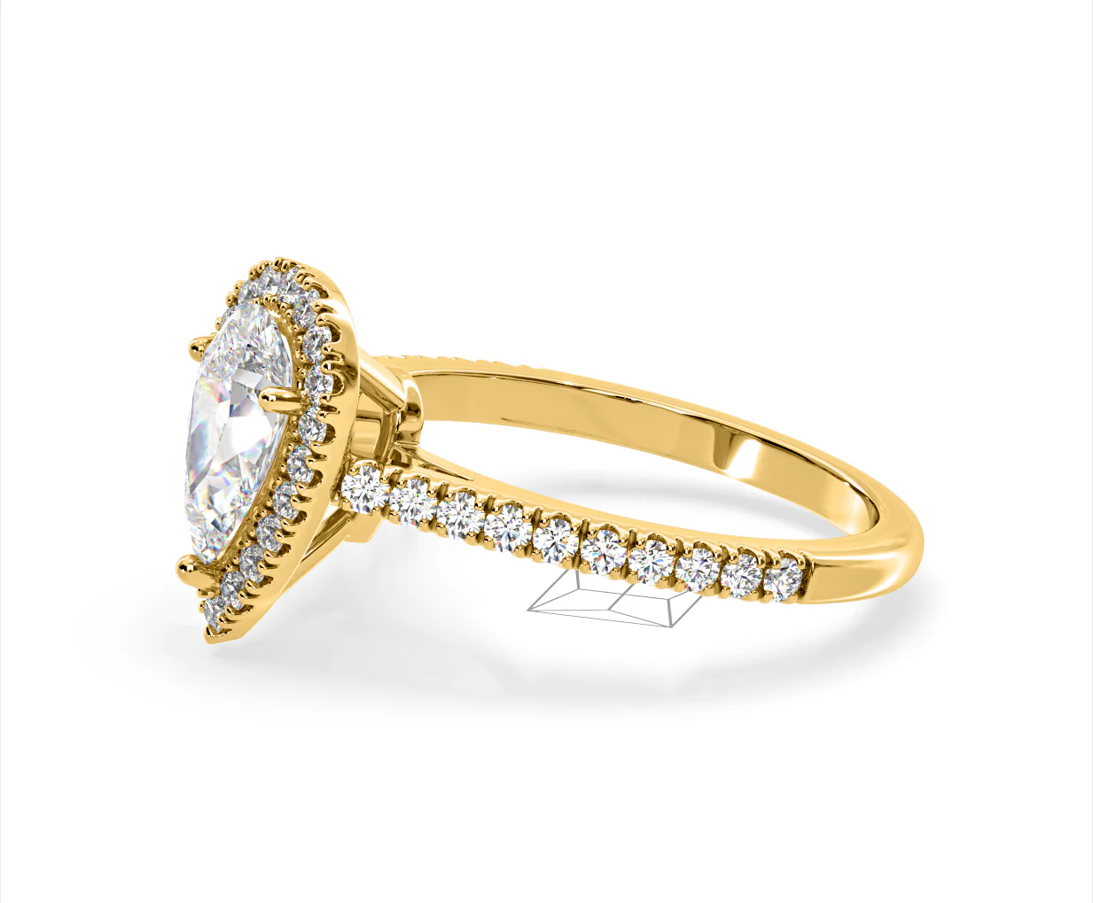 Diana Lab Diamond Pear Halo Engagement Ring in 18K Gold 2.60ct F/VS1 - Image 102